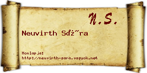 Neuvirth Sára névjegykártya