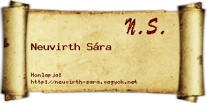 Neuvirth Sára névjegykártya