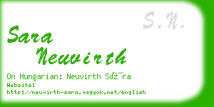 sara neuvirth business card